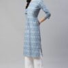 Blue Color Digital Printed Straight Kurta And Palazzo Set - Image 2