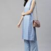 Sky Blue Color Digital Printed Straight Kurta - Image 5