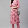 Pink Color Digital Printed Straight Kurta And Pant Set - Image 5