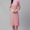 Pink Color Digital Printed Straight Kurta And Pant Set