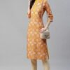 Mustard Color Digital Printed Straight Kurta with Pant - Image 5