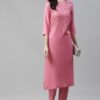 Pink Color Digital Printed Straight Kurta with Pant - Image 5