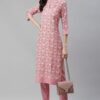 Pink Color Digital Printed Straight Kurta And Pant Set - Image 5