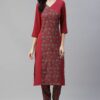 Maroon Color Digital Printed Straight Kurta And Pant Set