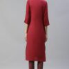 Maroon Color Digital Printed Straight Kurta And Pant Set - Image 3