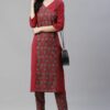 Maroon Color Digital Printed Straight Kurta And Pant Set - Image 5
