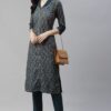 Teal Color Digital Printed Straight Kurta - Image 5