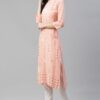 Peach Color Foil Printed Straight Kurta - Image 2