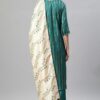 Green Color Foil Print Straight Kurta,Pant And Dupatta Set - Image 3