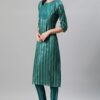 Green Color Foil Print Straight Kurta,Pant And Dupatta Set - Image 8