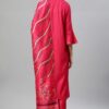 Pink Color Foil Print Straight Kurta,Pant And Dupatta Set - Image 3
