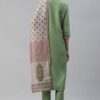 Green Color Digital Printed Straight Kurta,Pant And Dupatta Set - Image 3