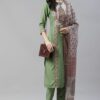 Green Color Digital Printed Straight Kurta,Pant And Dupatta Set - Image 5