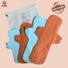 Avni Fluff Washable Cloth Pads, 1 L + 1 XL (1 X 280MM + 1 X 330MM, Pack of 2) | Antimicrobial Reusable Cloth Sanitary Pad | With Cloth Storage pouch - Image 2