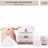 Avni Reusable Menstrual Cup for women - Large with Antimicrobial cloth wipe and pouch |Odor & Rash free | Infection free | Medical Grade Silicone | No added color (1 pc with cloth pouch, 36 ml)