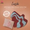 Avni Lush Certified 100% Organic Cotton Washable Cloth Pads, XXL Size (XXL-360MM, Pack of 4) | Antimicrobial Reusable Cloth Sanitary Pad | With Cloth Storage pouch
