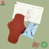 Avni Lush Certified 100% Organic Cotton Washable Cloth Pads, 1 R + 1 L (1 X 240MM + 1 X 280MM, Pack of 2) | Antimicrobial Reusable Cloth Sanitary Pad | With Cloth Storage pouch - Image 2