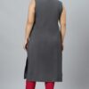 Pink Colour Solid Straight Crepe Kurta With Pant - Image 3
