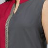Pink Colour Solid Straight Crepe Kurta With Pant - Image 4