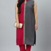 Pink Colour Solid Straight Crepe Kurta With Pant - Image 5