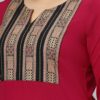Dark Pink Colour Foil Print Straight Crepe Kurta With Pant - Image 4