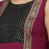 Dark Pink Colour Foil Print Straight Crepe Kurta With Pant - Image 4