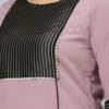 Light Purple Crepe Foil Printed Straight Kurta With Pant Set - Image 4