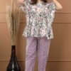 Multicolor Fashionable Cotton Kaftan Kurti Set with Pant