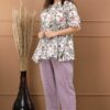 Multicolor Fashionable Cotton Kaftan Kurti Set with Pant - Image 5