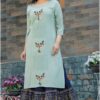 Green Fashionable Rayon Kurti with Skirt