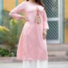 Pink Women's Fashionable Rayon slub Kurta set with Palazzo - Plus Sizes