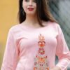 Pink Women's Fashionable Rayon slub Kurta set with Palazzo - Plus Sizes - Image 4