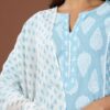 Blue Women's Cotton Kurta Set with Pant and Dupatta - Plus Sizes - Image 4