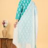 Green Women's Cotton Kurta Set with Pant and Dupatta - Image 2