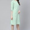Poly Silk Mint Green Colored Foil Printed A -line Ethnic Kurta / Ethnic Dress - Image 2