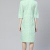 Poly Silk Mint Green Colored Foil Printed A -line Ethnic Kurta / Ethnic Dress - Image 3