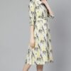 Poly Rayon Light Grey Colored Digital Printed Flared Ethnic Kurta / Ethnic Dress - Image 2
