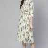 Poly Rayon Light Grey Colored Digital Printed Flared Ethnic Kurta / Ethnic Dress - Image 6