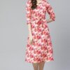 Poly Rayon Multicolor Digital Printed Flared Ethnic Kurta / Ethnic Dress