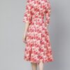 Poly Rayon Multicolor Digital Printed Flared Ethnic Kurta / Ethnic Dress - Image 3