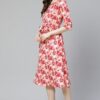 Poly Rayon Multicolor Digital Printed Flared Ethnic Kurta / Ethnic Dress - Image 5