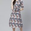 Poly Rayon Multicolor Digital Printed Flared Ethnic Kurta / Ethnic Dress