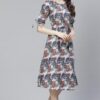 Poly Rayon Multicolor Digital Printed Flared Ethnic Kurta / Ethnic Dress - Image 2