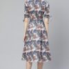 Poly Rayon Multicolor Digital Printed Flared Ethnic Kurta / Ethnic Dress - Image 3