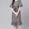 Poly Rayon Multicolor Digital Printed Flared Ethnic Kurta / Ethnic Dress