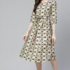 Poly Rayon Multicolor Colored Digital Printed Flared Ethnic Kurta / Ethnic Dress
