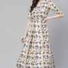Poly Rayon Multicolor Colored Digital Printed Flared Ethnic Kurta / Ethnic Dress