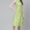 Poly Rayon Light Green Colored Digital Printed A-Line Ethnic Kurta / Ethnic Dress - Image 2