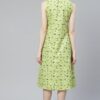 Poly Rayon Light Green Colored Digital Printed A-Line Ethnic Kurta / Ethnic Dress - Image 3