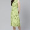 Poly Rayon Light Green Colored Digital Printed A-Line Ethnic Kurta / Ethnic Dress - Image 5